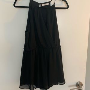 Lush Black Chiffon Romper